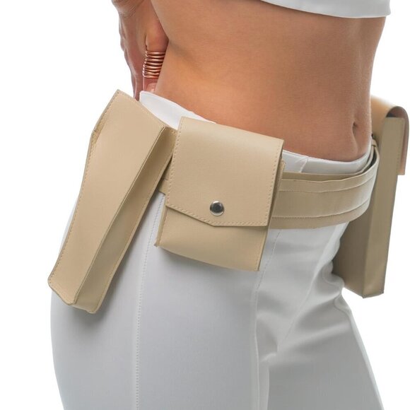 Accessories - Adjustable Belt with Pockets Holster for Womens Women Cream Cosplay Halloween Co